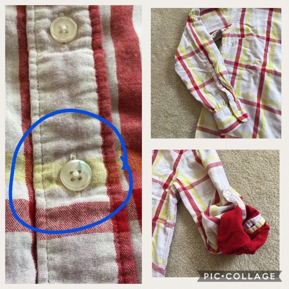 Jachs Girlfriend M Plaid Button Down Long Roll Slv - Picture 2 of 8